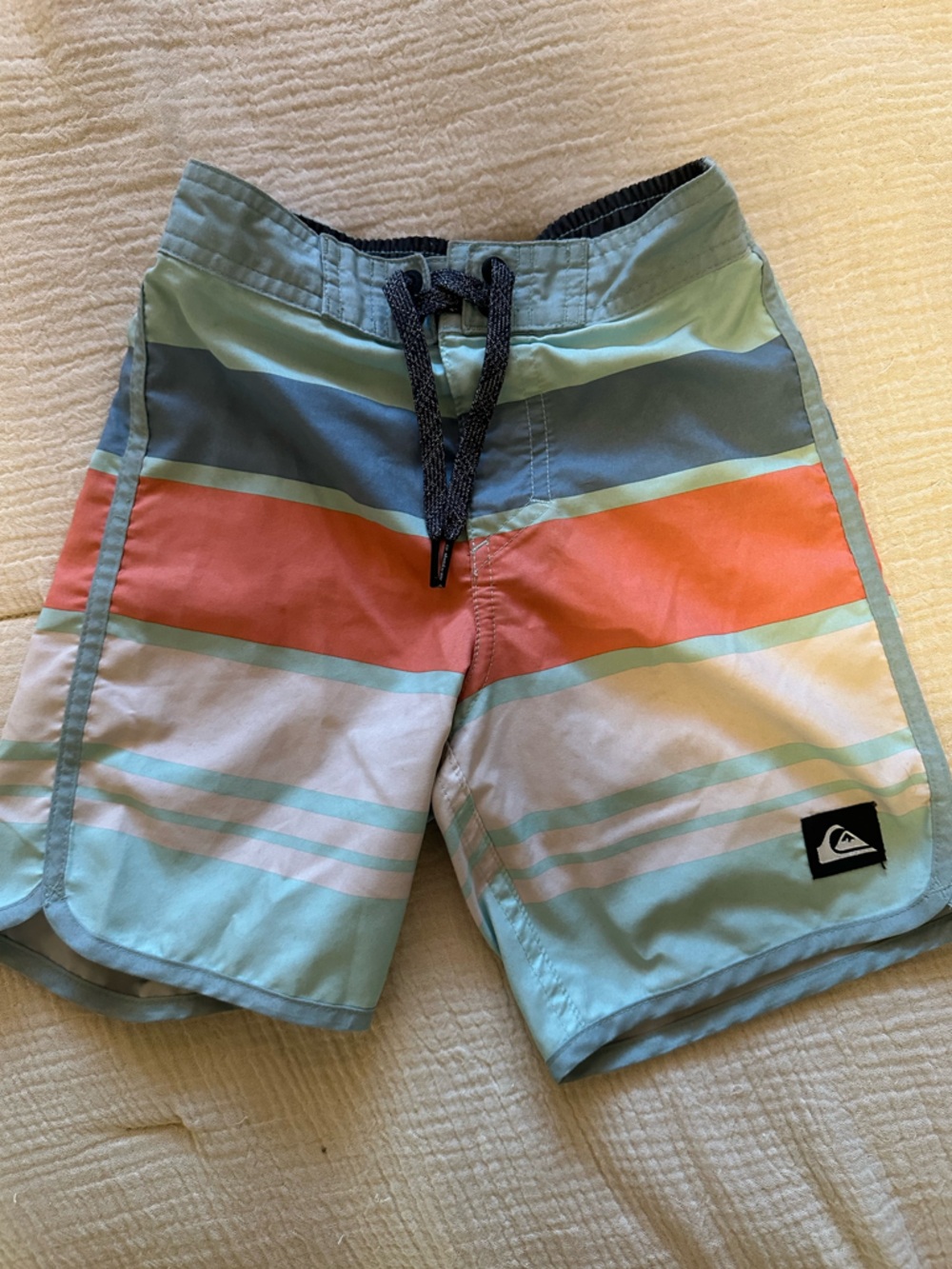 Quiksilver Colorblock Swim Shorts in Coral, Mint & Slate